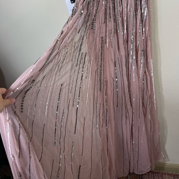 Mac Duggal Gown 93582 Embellished Sequin Belted Evening Dress Vintage Rose Sz 6 - Picture 10 of 12